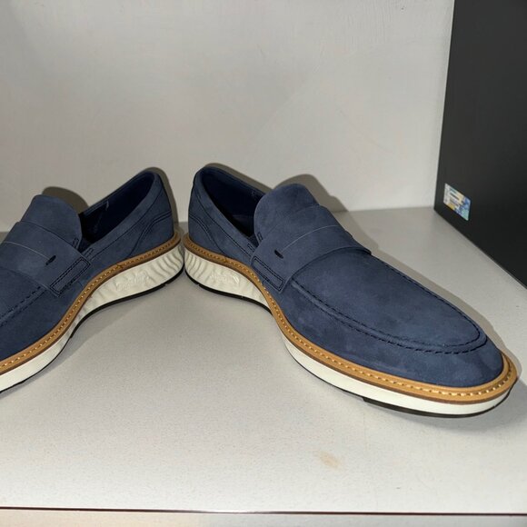 Ecco Men\'s St.1 Hybrid Blue Suede Penny Loafer Size 12-12.5 main image 12